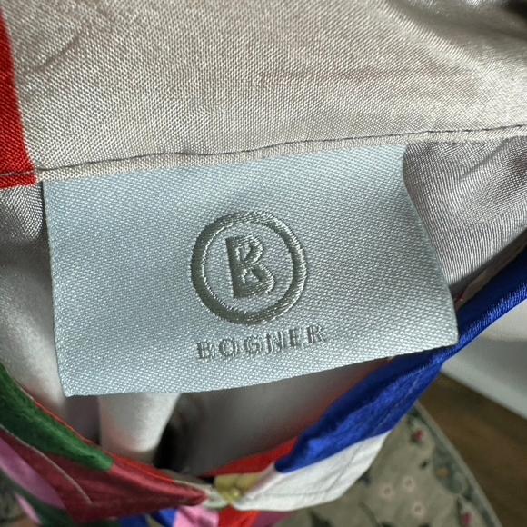 Bogner Color Block Button Blouse Horse Equestrian Back Silk Size US 12 EU 42 - Picture 13 of 13